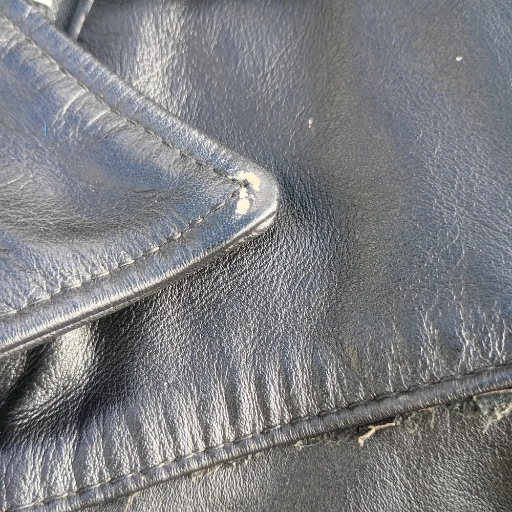 Steer Brand Black Leather Moto Jacket Belted Zip Front Size 14‎ USA - Picture 9 of 15